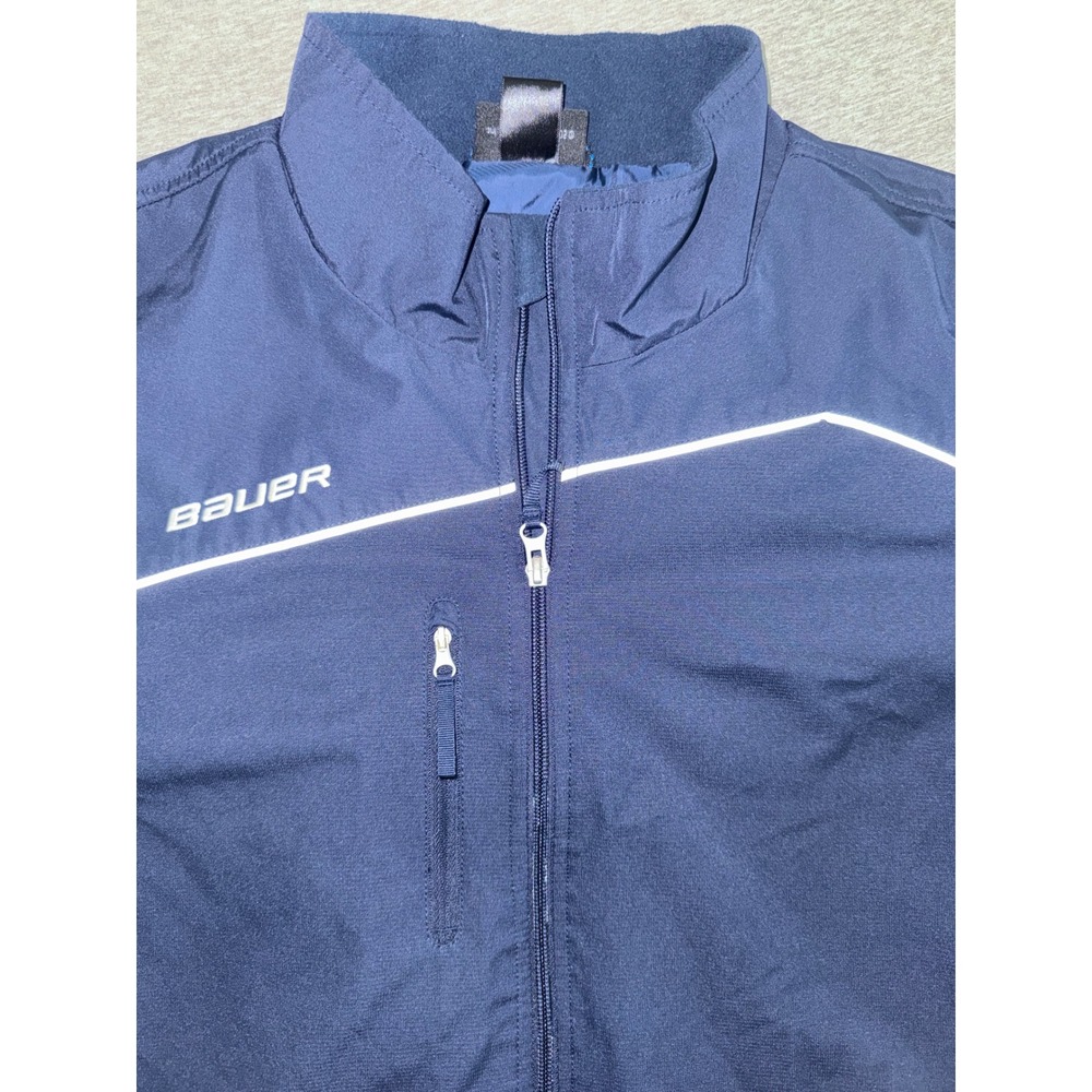 Bauer Team Series Mens Blue Full Zip Hockey Warm Up Jacket Dad Coach Adult Large